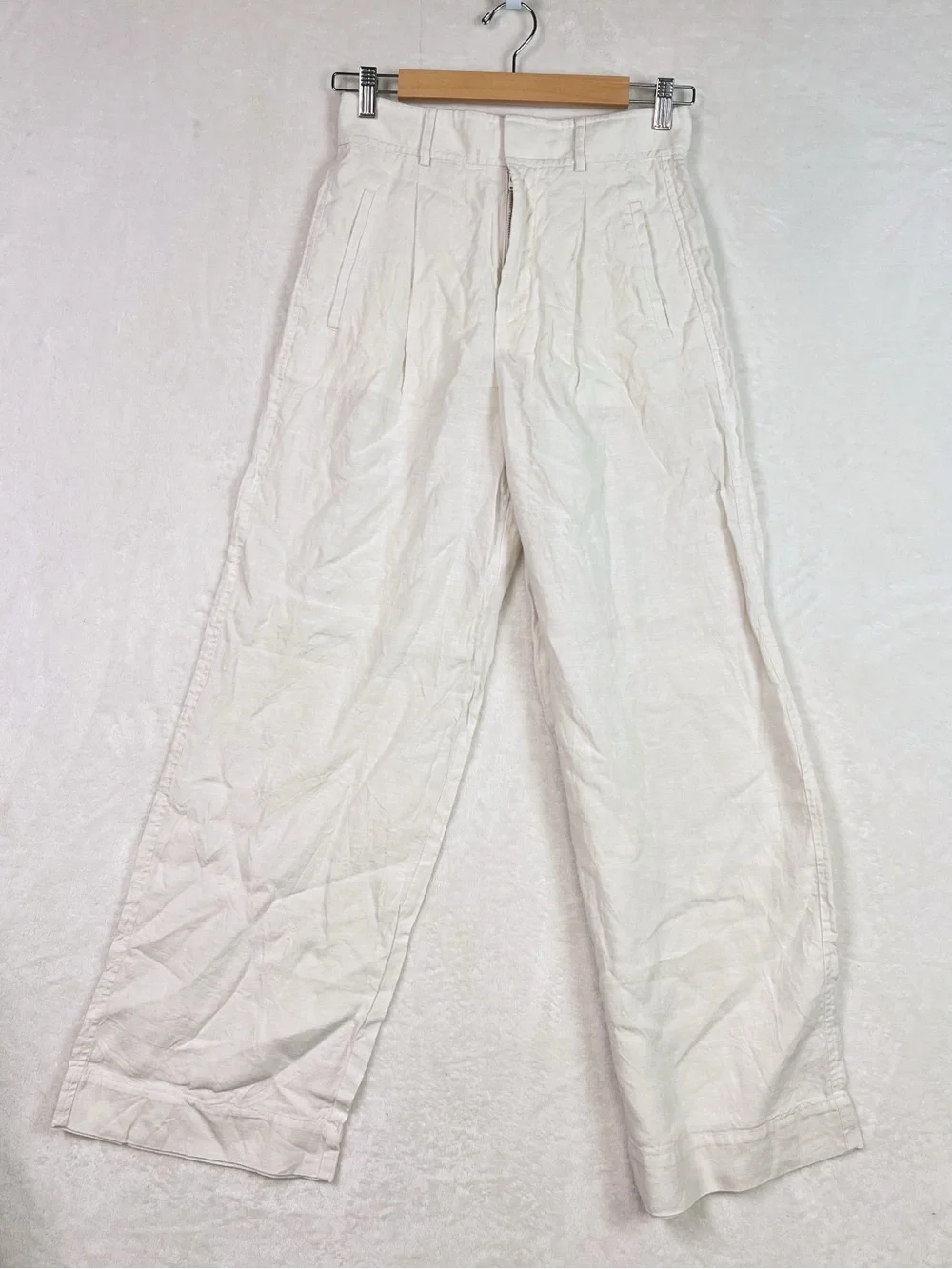 Everlane The Linen Way-High Drape Pant Bone Size 2 NWOT 100% Linen